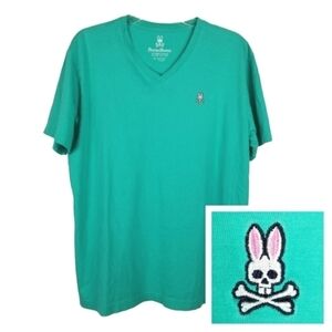 Psycho Bunny Men's Size 6 Pima Cotton V Neck T Shirt Tee Embroidered Logo